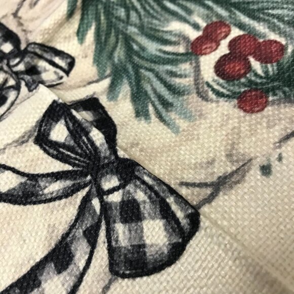 NWOT Pillow Cover Christmas Stockings and Holly. Fits 16" x 16" pillow form - Picture 2 of 6